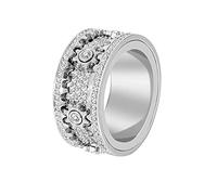 Bague Spinner Femme et Homme, Bague Anti Stress Anneau Tournant Engrenage Bague d'anxiété Anneau de Doigt Fidget en acier inoxydable, Cadeau de Saint Valentin