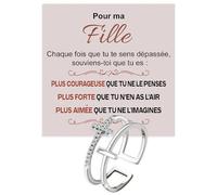 Bague Sterling Argent 925, Bague Inspirante et Encourageante pour Filles et Femmes, Ajustable et Ouvrable (Pour ma Fille 2, Réglable)