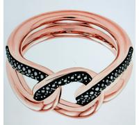 Bague Swarovski Lane, Noir, Plaqué Or Rose Taille 52 Neuf 149€