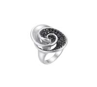 Bague tendance à motif tourbillon abstrait en acier inoxydable 316L plaqué argent, taille ajustable, bijou pour toutes les occasions | LK_SLF_CHR_0612