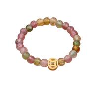 Bague tendance arc-en-ciel réglable pour femme avec perles colorées en cuivre élastique