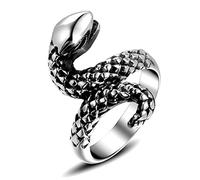 Bague tendance en acier titane pour homme et femme, style punk rock animal, en forme de serpent