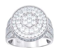 Bague tendance en argent sterling 925 avec oxyde de zirconium cubique imitation diamant pour homme, US 10 | EU 62.5 | DE 20 | JP 20 | UK T 1/2, Oxyde de zirconium en métal, Zircone