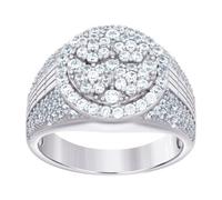 Bague tendance en argent sterling 925 avec oxyde de zirconium pour homme 14,7 x 7,3 mm de large, US 9 | EU 60 | DE 19 | JP 18 | UK R 3/4, Zircone cubique Métal Zircone cubique Pierre précieuse Métal