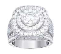 Bague tendance en argent sterling 925 avec oxyde de zirconium pour homme 18,8 x 7,4 mm de large, US 7 | EU 55.25 | DE 17.25 | JP 14 | UK O, Zircone cubique Métal Zircone cubique Pierre précieuse Métal