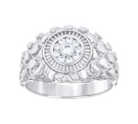 Bague tendance en argent sterling 925 avec zircone cubique 14,5 mm de large pour homme, US 8 | EU 57.75 | DE 18 | JP 16 | UK Q, Zircone cubique Métal Zircone cubique Pierre précieuse Métal, Zircone
