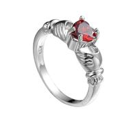 Bague tendance en forme de cœur avec texture en laiton élégante adaptée aux jeunes femmes qui aiment les accessoires uniques pour femmes, Red, Comme décrit, Comme décrit.