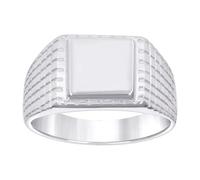 Bague tendance unisexe en argent sterling 925 avec tête carrée 10,9 x 3,6 mm de large, taille 8