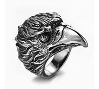 Bague tête d'aigle en acier inoxydable pour homme, style punk, créative et originale