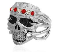 Bague tête de mort pour homme, bague gothique avec tête de mort en oxyde de zirconium noir, bague de cocktail, bague de main de tête de mort pour Halloween, motard, bijoux punk vintage, cadeau pour