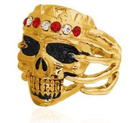 Bague tête de mort pour homme, bague gothique avec tête de mort en oxyde de zirconium noir, bague de cocktail, bague de main de tête de mort pour Halloween, motard, bijoux punk vintage, cadeau pour