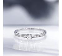 Bague "Toi Mon Amour" D0,14/19 - Or Blanc 375/1000