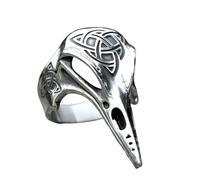 Bague Totem À Nœud Celtique Pour Hommes, Mythologie Nordique, Guerrier Viking, Tête De Corbeau, Dominateur, Bijoux À La Mode Vintage