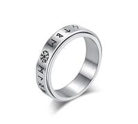 Bague tournante à motif de flocon de neige de 6 mm, bagues tendance en acier inoxydable pour hommes et femmes
