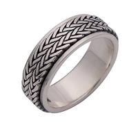 Bague tournante torsadée en argent sterling 925 anneau anti anxiété fidget pour homme femme taille 61