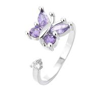 Bague Tournante Verte Trèfle 4 Feuilles Oxyde Zirconium Cœur Œil De Chat Fleur Empilable Réglable Soulagement Stress Promesse Éternité Classe Maison Exercice Réunion Voyage En Avion Saint-Valentin