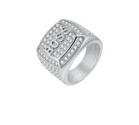 Bague trapézoïdale géométrique - Bijoux empilés en laiton plaqué or, bande réglable de 8 mm de large, minimaliste moderne(Silver,No.12)