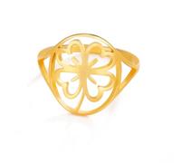 Bague trèfle vert porte-bonheur Bague trèfle à quatre feuilles porte-bonheur Bijoux d'amitié avec nœud celtique Accessoires pour la Saint-Patrick Cadeau irlandais pour femmes (Or, 7(US))