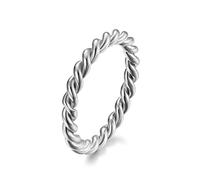 Bague tressée en spirale multibrins de 3 mm, bagues tendance en acier inoxydable pour hommes et femmes