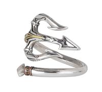 Bague trident tricolore en argent sterling 925 pour homme garçon ouvert réglable