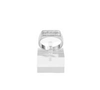 Bague trois pierres en acier inoxydable 316L plaqué argent, taille ajustable, ornée de pierres en oxyde de zirconium. Bijou idéal pour toutes les occasions | LK_SLF_CHR_0648_RJ
