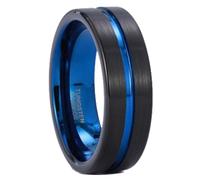 Bague Tungstène Carbide Unisexe 4/6/8mm, Bague Large Simple Taille 47 à 67 | Alliance de Promesse Brossé, avec Groove