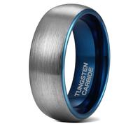 Bague Tungstene Unisexe 4/6/8mm, Bague de Fiancaille Large Taille 47 à 70 | Alliance de Promesse Brossé