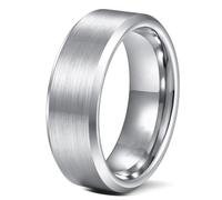 Bague Tungstene Unisexe 4/6/8mm, Bague de Fiançailles Large Taille 47 à 75 | Alliance de Promesse Brossé