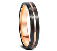 Bague Tungstène Unisexe 4mm, Bague de Fiancaille Simple Taille 47 à 67 | Alliance de Promesse Brossé, avec Groove