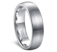 Bague Tungstene Unisexe 6mm/8mm, Bague de Mariage Large Taille 47 à 72 | Alliance de Promesse Brossé
