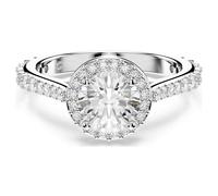 Bague Una Angelic, Taille ronde, Blanche, Finition argentée 55