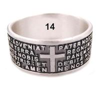 Bague unisexe en argent 925 ‰ avec prière «Notre Père» en latin