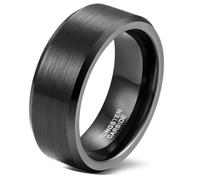 Bague Unisexe Tungstene 2/4/6/8/10mm, Bague de Mariage Large Taille 47 à 72 | Alliance de Promesse Brossé