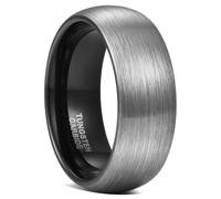 Bague Unisexe Tungstene 4/6/8mm, Bague de Fiancaille Large Taille 47 à 70 | Alliance de Promesse Brossé