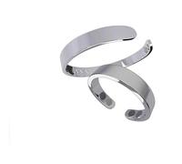 Bague Vayro for femme et homme, bague magnétique, réglable en acier inoxydable.(White*2)