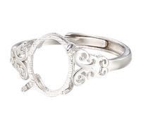 Bague vierge en argent sterling 925, réglage de la bague de base réglable pour la fabrication bijoux, réglage cabochon minimaliste pour pierres précieuses, agate, jade - unisexe 8 x 10