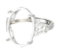Bague vierge en argent sterling 925, réglage de la bague de base réglable pour la fabrication bijoux, réglage cabochon minimaliste pour pierres précieuses, agate, jade - unisexe 12 x 16, utilis