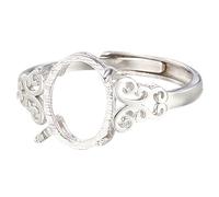 Bague vierge en argent sterling 925, réglage de la bague de base réglable pour la fabrication bijoux, réglage cabochon minimaliste pour pierres précieuses, agate, jade - unisexe 8 x 10, utilisa