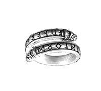 Bague Viking en argent sterling 925 massif pour hommes et femmes ~ Bague Dragon Rune Ouroboros avec boîte en bois Viking
