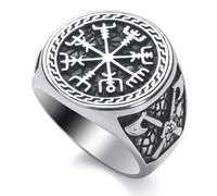 Bague viking WESTMIAJW pour hommes, bague nordique viking loup/corbeau/boussole/arbre de vie, bijou pour hommes, taille Q/S / T1/2 / V1/2 / Y/Z+1, Acier inoxydable