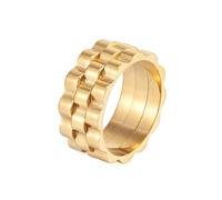 Bague Vintage 18 carats plaqué or titane acier Hip Hop bague unisexe bague ins style à la mode Punk bijoux bague bague de luxe léger