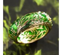 Bague vintage arbre de vie en émail forêt antique pour femme