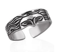 Bague vintage Venus Demi visage pour homme et femme en acier inoxydable réglable ouverte Bague empilable Bijoux grecs (Or)