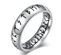 Bague vintage viking en acier titane, bague nordique viking en acier inoxydable
