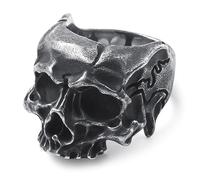 Bague WESTMIAJW pour homme en acier inoxydable avec crâne gothique punk Taille Q, S, T1/2, V1/2, Y, Z+1, 61 (19.4), Acier inoxydable