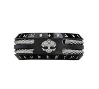Bague Yggdrasil Pour Hommes en Acier Inoxydable - Bague Vintage de L'Arbre de Vie Avec Runes Vikings Nordiques - Bague de Mariage Pour Amulette Païenne Torsadée À Double Faite À la Main