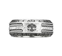 Bague Yggdrasil Pour Hommes en Acier Inoxydable - Bague Vintage de L'Arbre de Vie Avec Runes Vikings Nordiques - Bague de Mariage Pour Amulette Païenne Torsadée À Double Faite À la Main