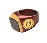 Bague Zikr intelligente avec compteur numérique et vibreur, écran OLED, rappel de prière 5 fois par jour, compatible avec application, batterie 40 mAh, compteur Tasbih pour musulmans en noir (20 mm