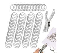 Bagues à anneaux pour feuilles - 100 pièces pour cahiers avec perforateur | Petits porte-clés en anneau | Pour les enseignants à la maison, bureau, artistes planificateurs écrivains projets scolaires