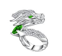 Bagues à thème chinois Loong unisexes à la mode avec pierres précieuses, bijoux de mode, accessoires de doigt, bagues Loong chinoises plaquées or élégantes avec accessoires de doigt